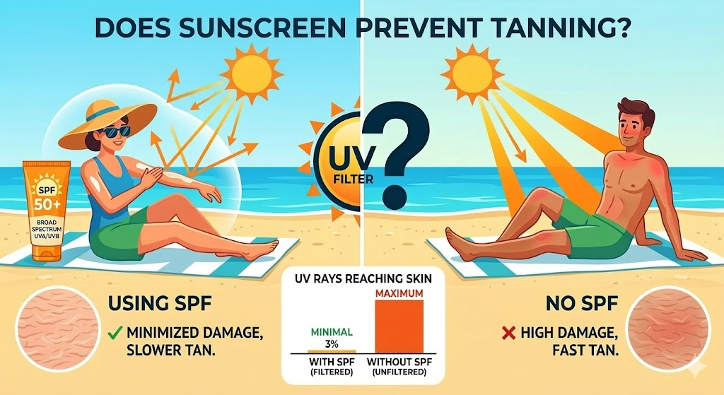 Does sunscreen prevent tanning